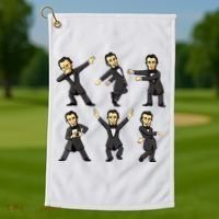 Dancing Abraham Lincoln 4th Of July Golf Towel thumb 1