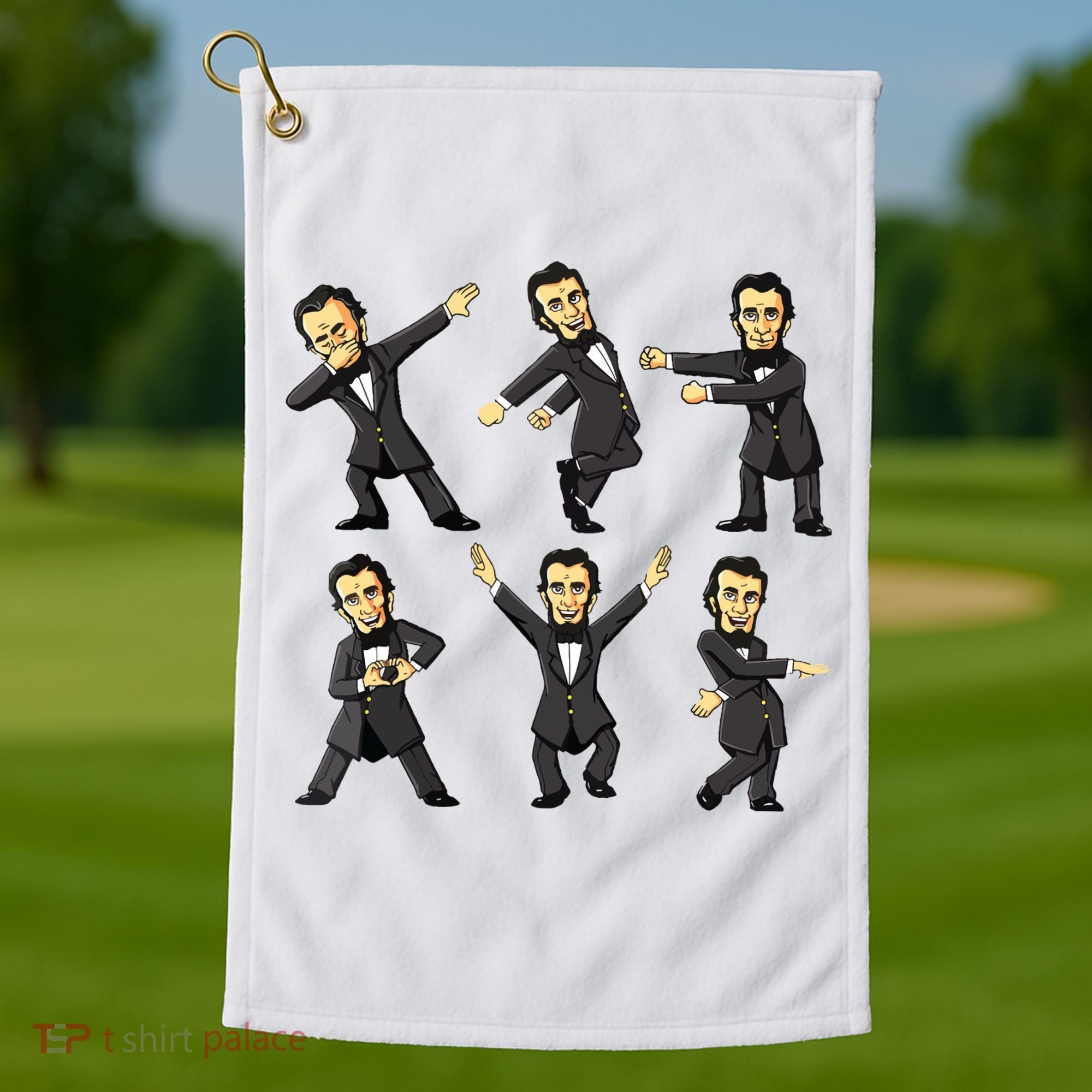 Dancing Abraham Lincoln 4th Of July Golf Towel