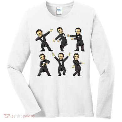 Dancing Abraham Lincoln 4th Of July Women's Long Sleeve Shirt