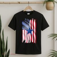 Dallas Football Fan USA American Flag T-Shirt thumb 2
