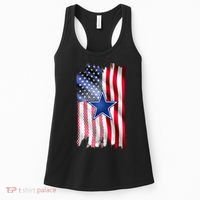 Dallas Football Fan USA American Flag Women's Tank Top thumb 0