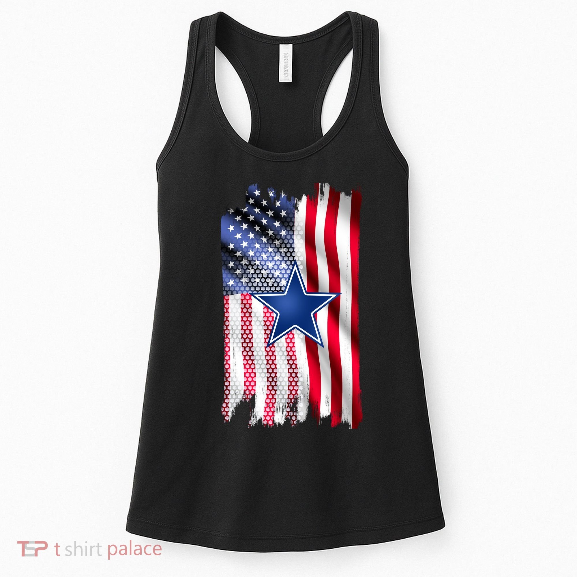 Dallas Football Fan USA American Flag Women's Tank Top