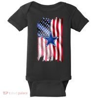 Dallas Football Fan USA American Flag Baby Bodysuit thumb 0