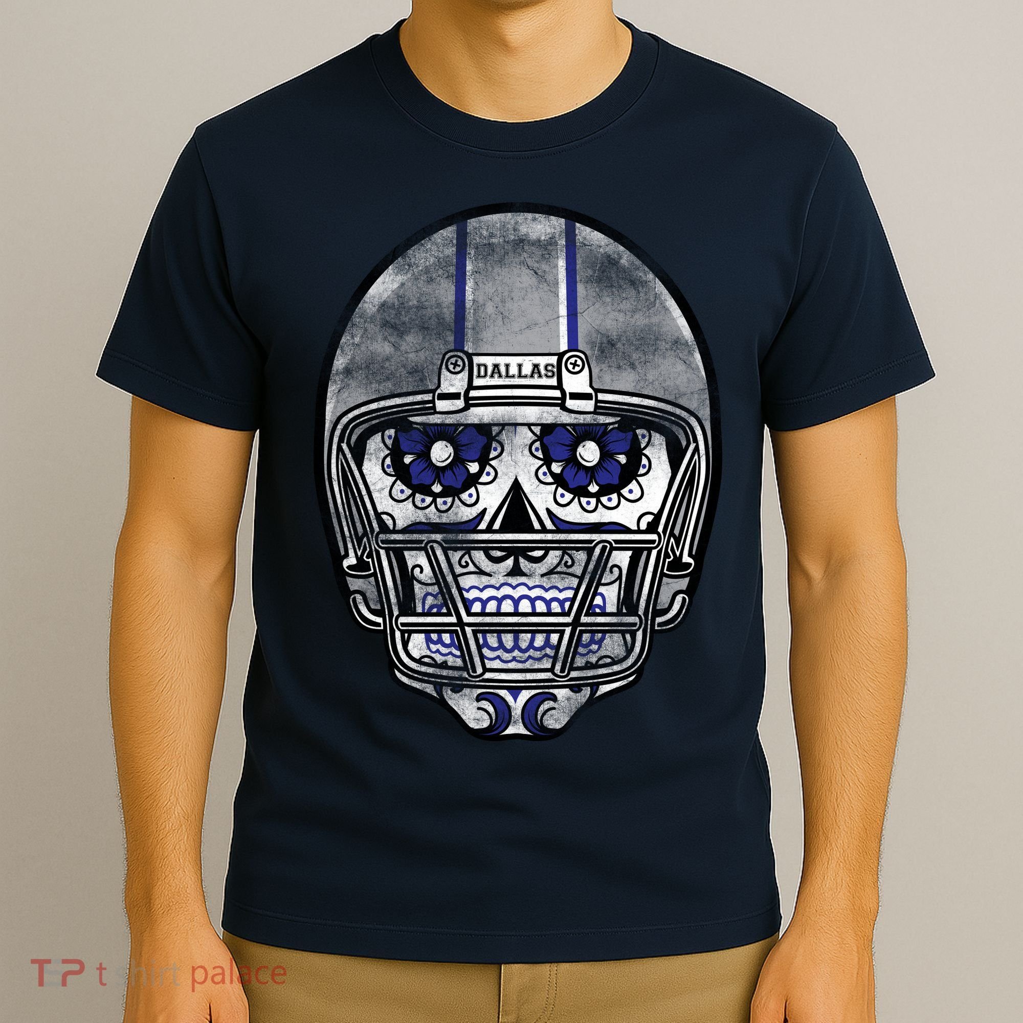 Dallas Football Halloween Skull T-Shirt