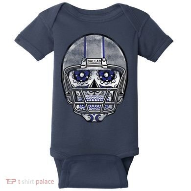 Dallas Football Halloween Skull Baby Bodysuit