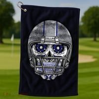 Dallas Football Halloween Skull Golf Towel thumb 1