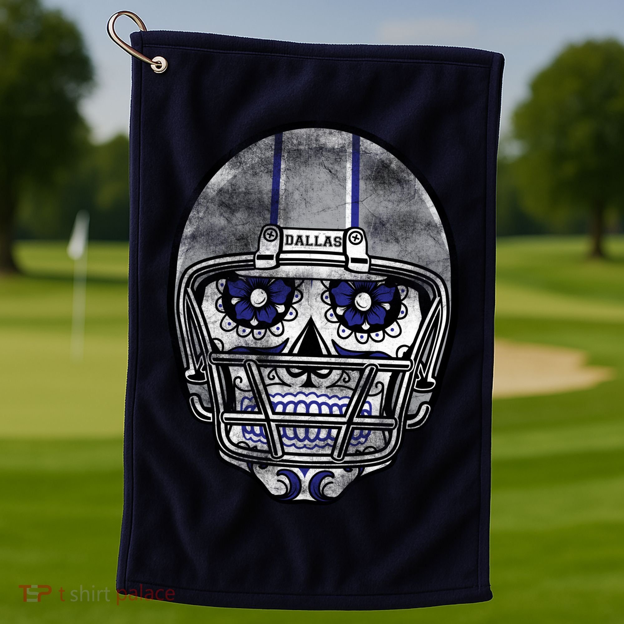 Dallas Football Halloween Skull Golf Towel