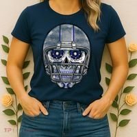 Dallas Football Halloween Skull Women's T-Shirt thumb 2