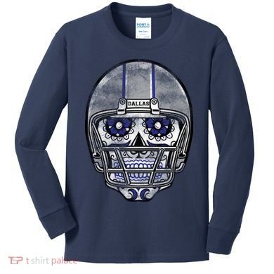 Dallas Football Halloween Skull Kids Long Sleeve Shirt