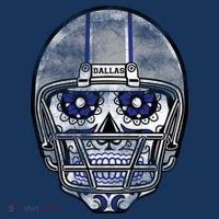 Dallas Football Halloween Skull Kids T-Shirt thumb 4