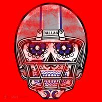 Dallas Football Halloween Skull Santa Hat thumb 1