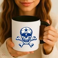 Dallas Skull Crossbones Star Fan Pride Coffee Mug thumb 3