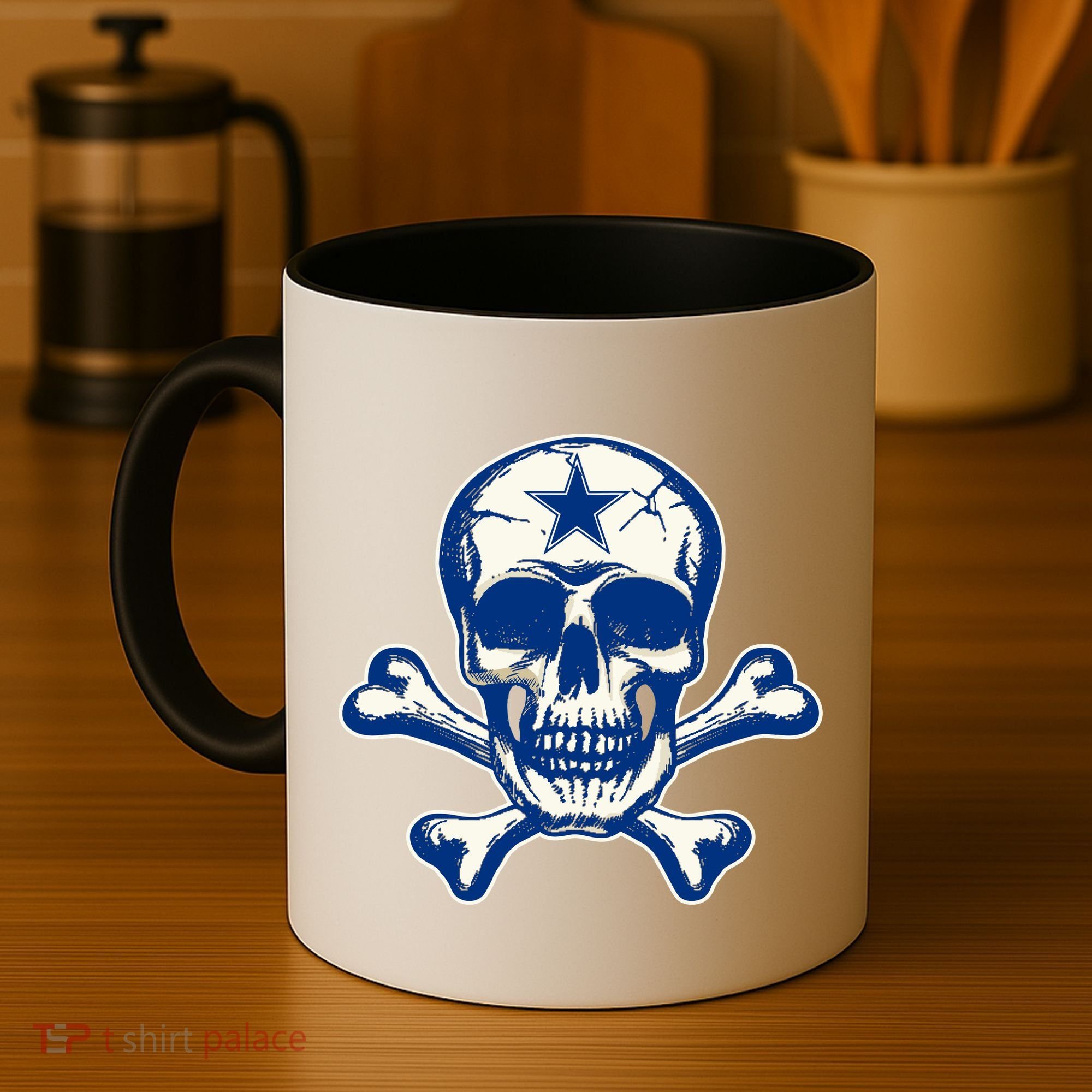 Dallas Skull Crossbones Star Fan Pride Coffee Mug