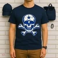 Dallas Skull Crossbones Star Fan Pride T-Shirt thumb 6