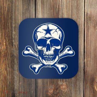Dallas Skull Crossbones Star Fan Pride Coaster