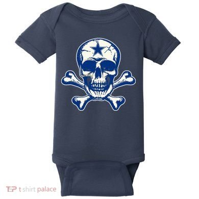 Dallas Skull Crossbones Star Fan Pride Baby Bodysuit