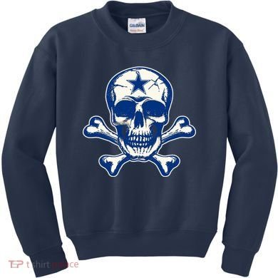 Dallas Skull Crossbones Star Fan Pride Kids Sweatshirt