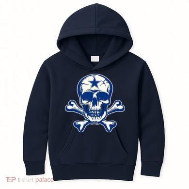 Dallas Skull Crossbones Star Fan Pride Kids Hoodie