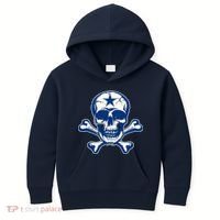 Dallas Skull Crossbones Star Fan Pride Kids Hoodie thumb 0