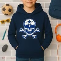 Dallas Skull Crossbones Star Fan Pride Kids Hoodie thumb 2