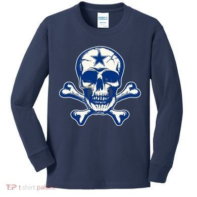 Dallas Skull Crossbones Star Fan Pride Kids Long Sleeve Shirt