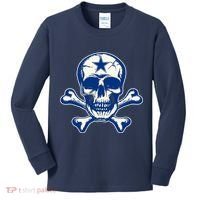 Dallas Skull Crossbones Star Fan Pride Kids Long Sleeve Shirt thumb 0