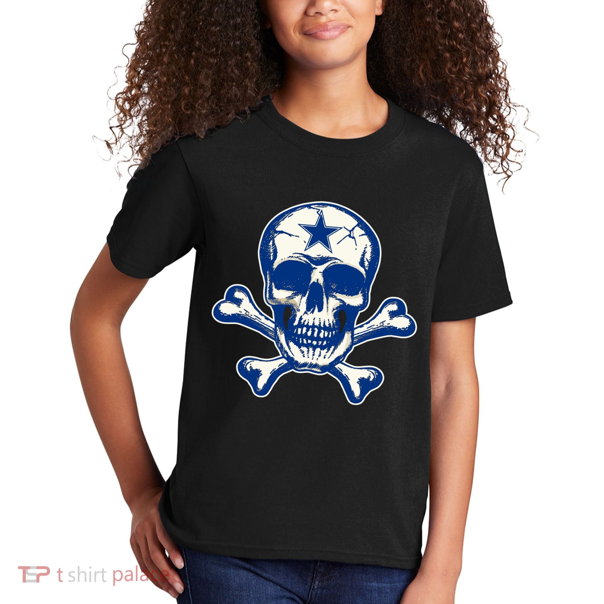Dallas Skull Crossbones Star Fan Pride Kids T-Shirt