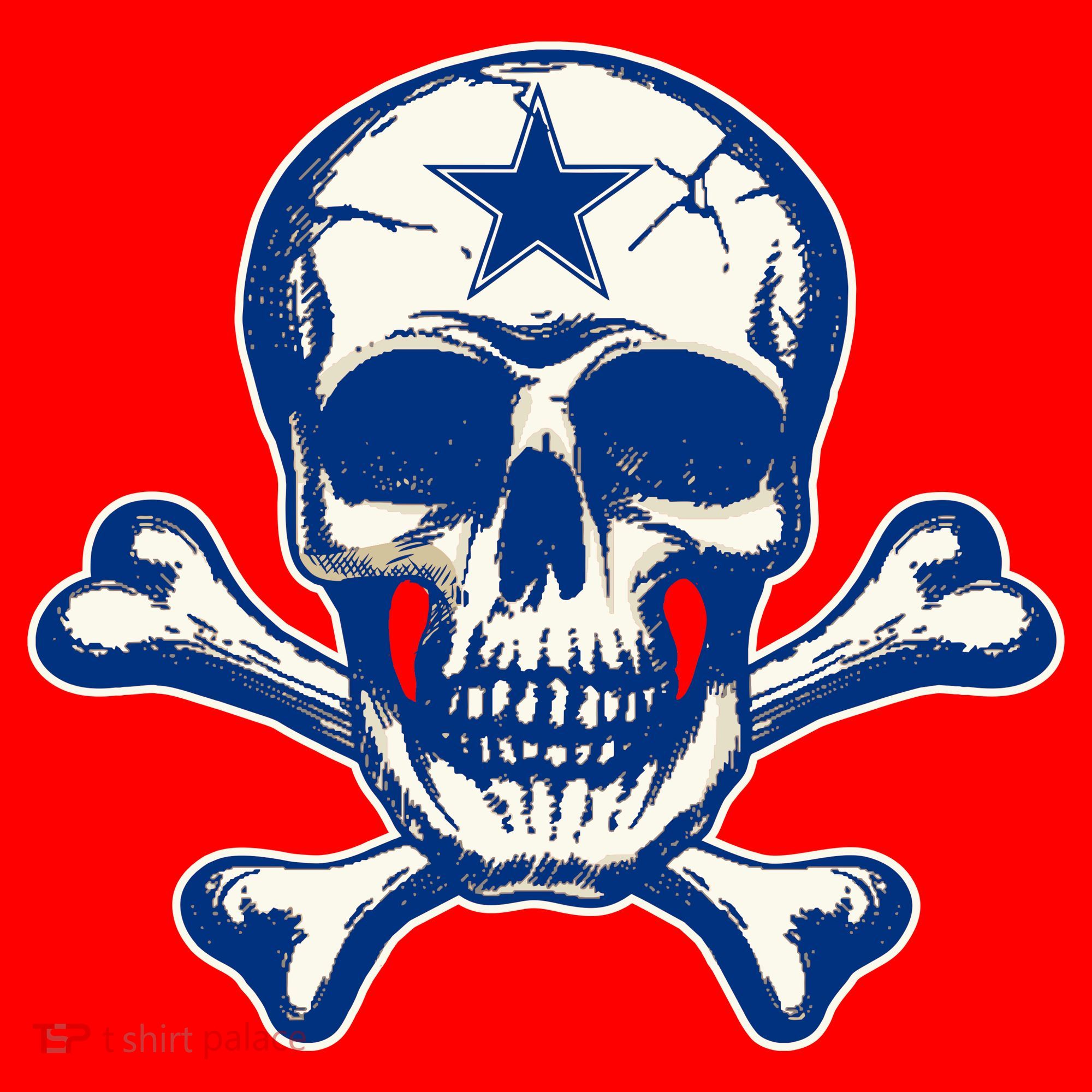 Dallas Skull Crossbones Star Fan Pride Santa Hat