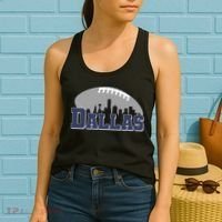 Dallas Texas Skyline City Football Fan Women's Tank Top thumb 2