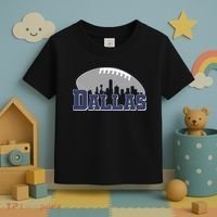 Dallas Texas Skyline City Football Fan Toddler T-Shirt thumb 3
