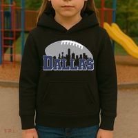 Dallas Texas Skyline City Football Fan Kids Hoodie thumb 3