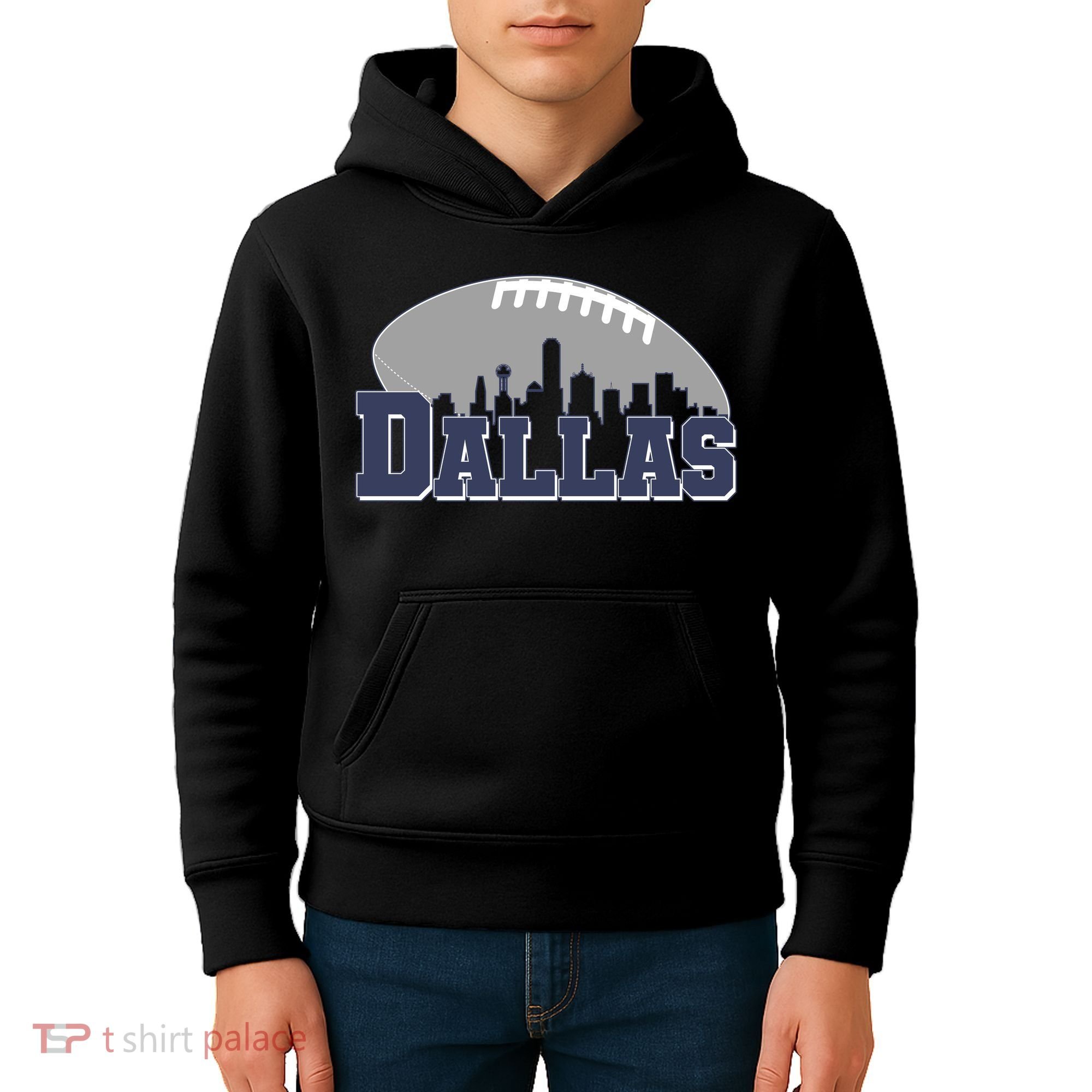 Dallas Texas Skyline City Football Fan Kids Hoodie