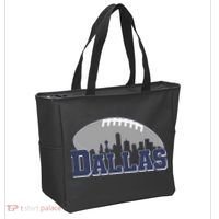 Dallas Texas Skyline City Football Fan Tote Bag thumb 2