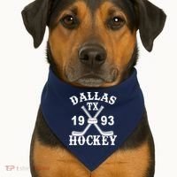 Dallas Texas TX Hockey 1993 USA-Made Doggie Bandana thumb 1