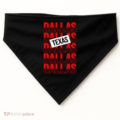 Dallas Texas Typography USA-Made Doggie Bandana