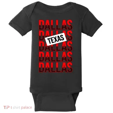 Dallas Texas Typography Baby Bodysuit