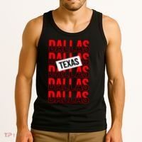 Dallas Texas Typography Tank Top thumb 3
