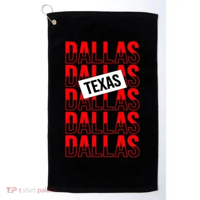 Dallas Texas Typography Golf Towel