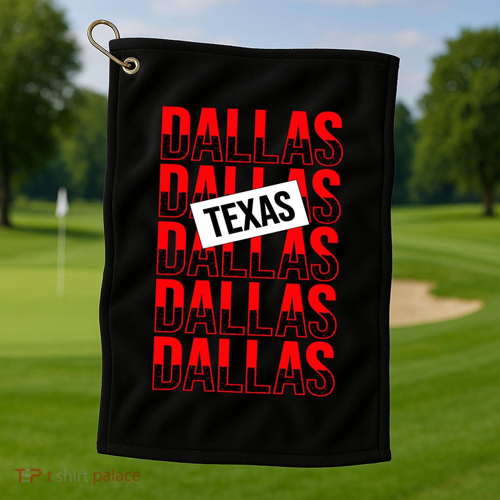 Dallas Texas Typography Golf Towel