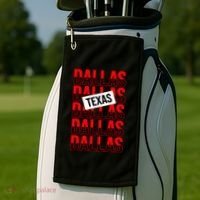 Dallas Texas Typography Golf Towel thumb 2