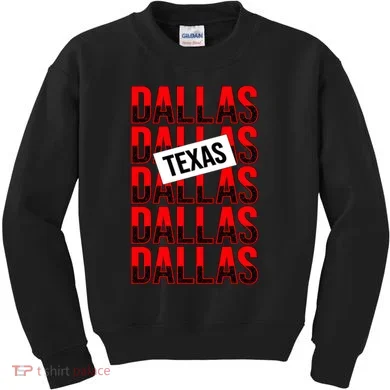 Dallas Texas Typography Kids Sweatshirt