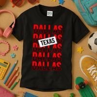 Dallas Texas Typography Kids T-Shirt thumb 3