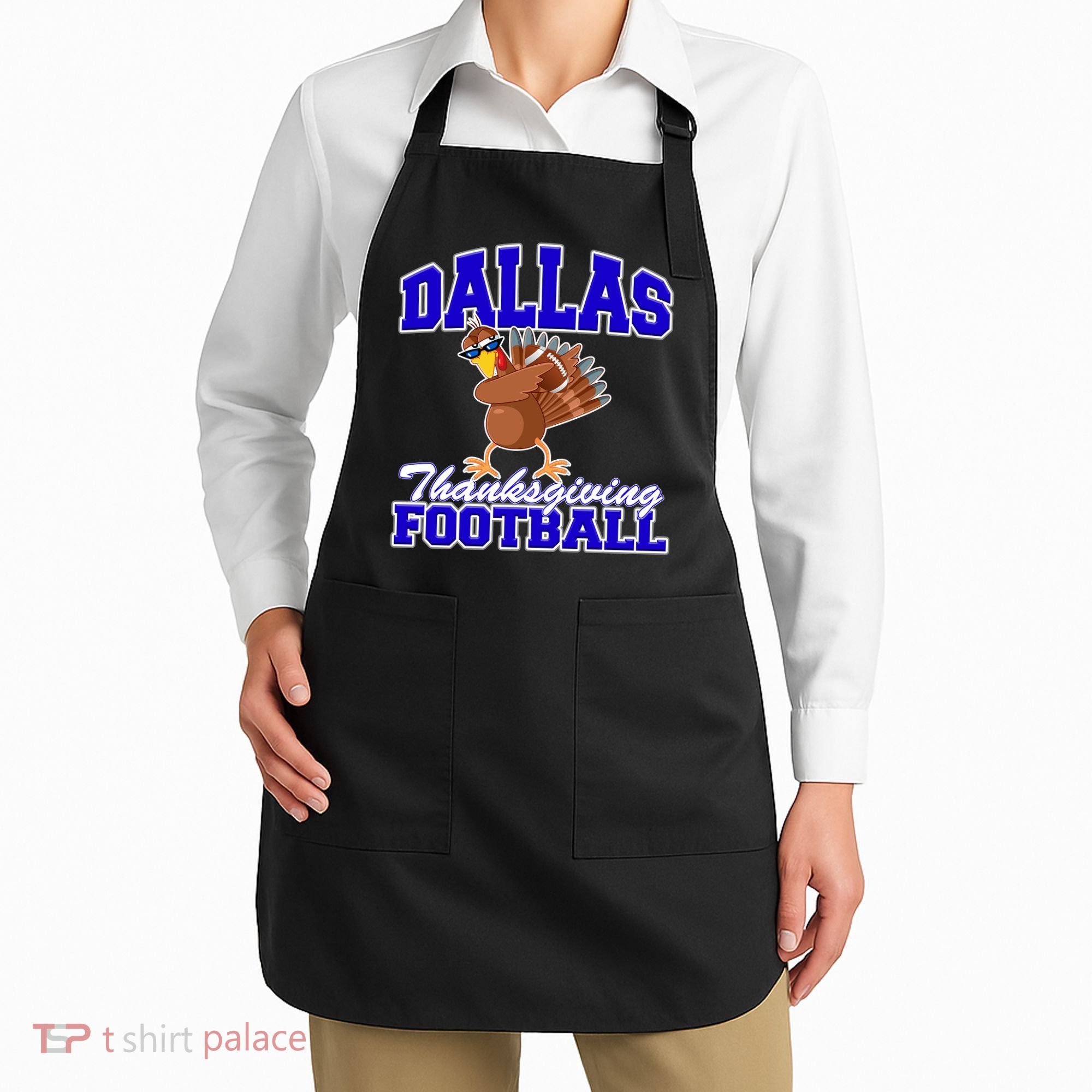 Dallas Thanksgiving Football Funny Dabbing Turkey Apron