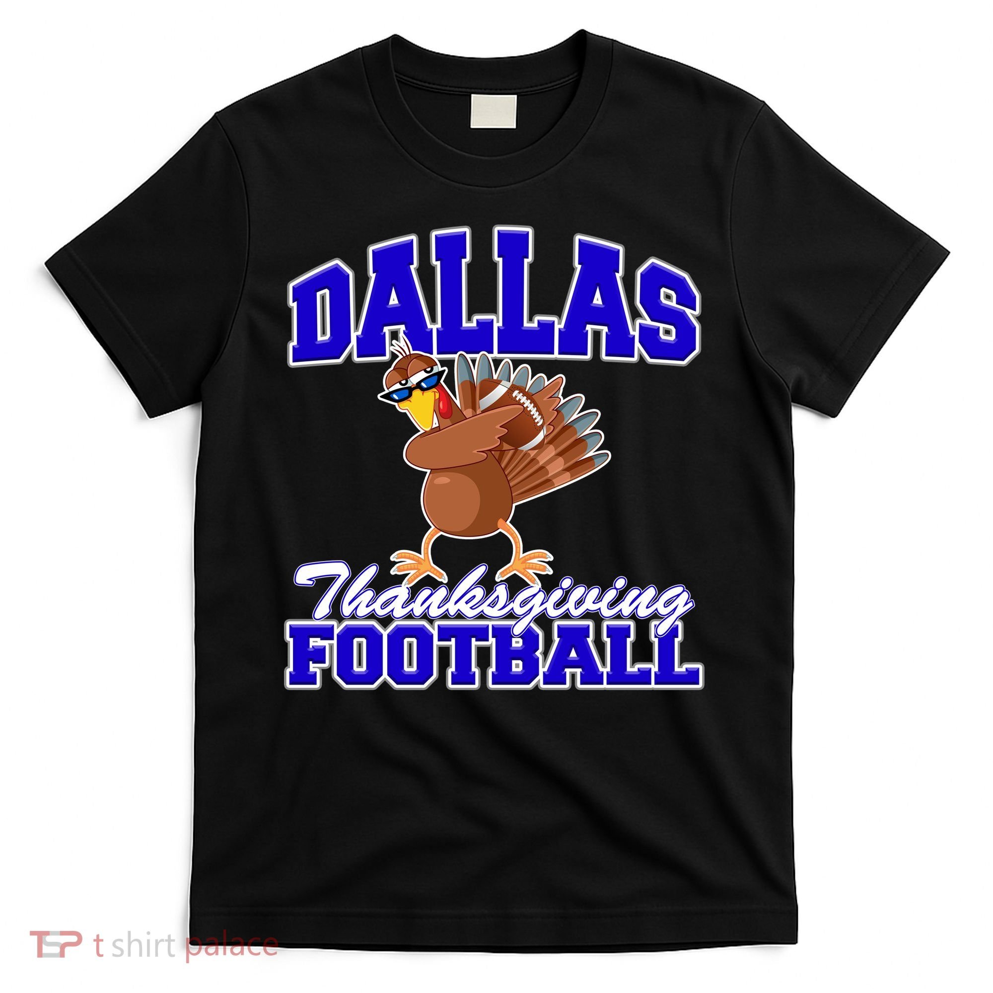 Dallas Thanksgiving Football Funny Dabbing Turkey T-Shirt