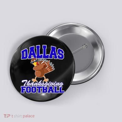 Dallas Thanksgiving Football Funny Dabbing Turkey Button