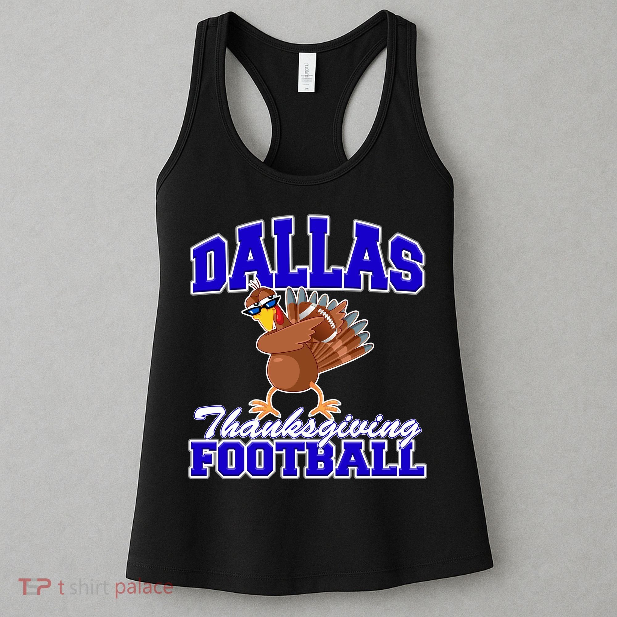 Dallas Thanksgiving Football Funny Dabbing Turkey Women's Tank Top
