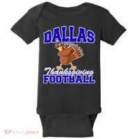 Dallas Thanksgiving Football Funny Dabbing Turkey Baby Bodysuit thumb 0