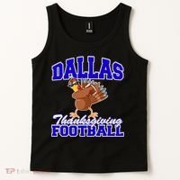 Dallas Thanksgiving Football Funny Dabbing Turkey Tank Top thumb 2