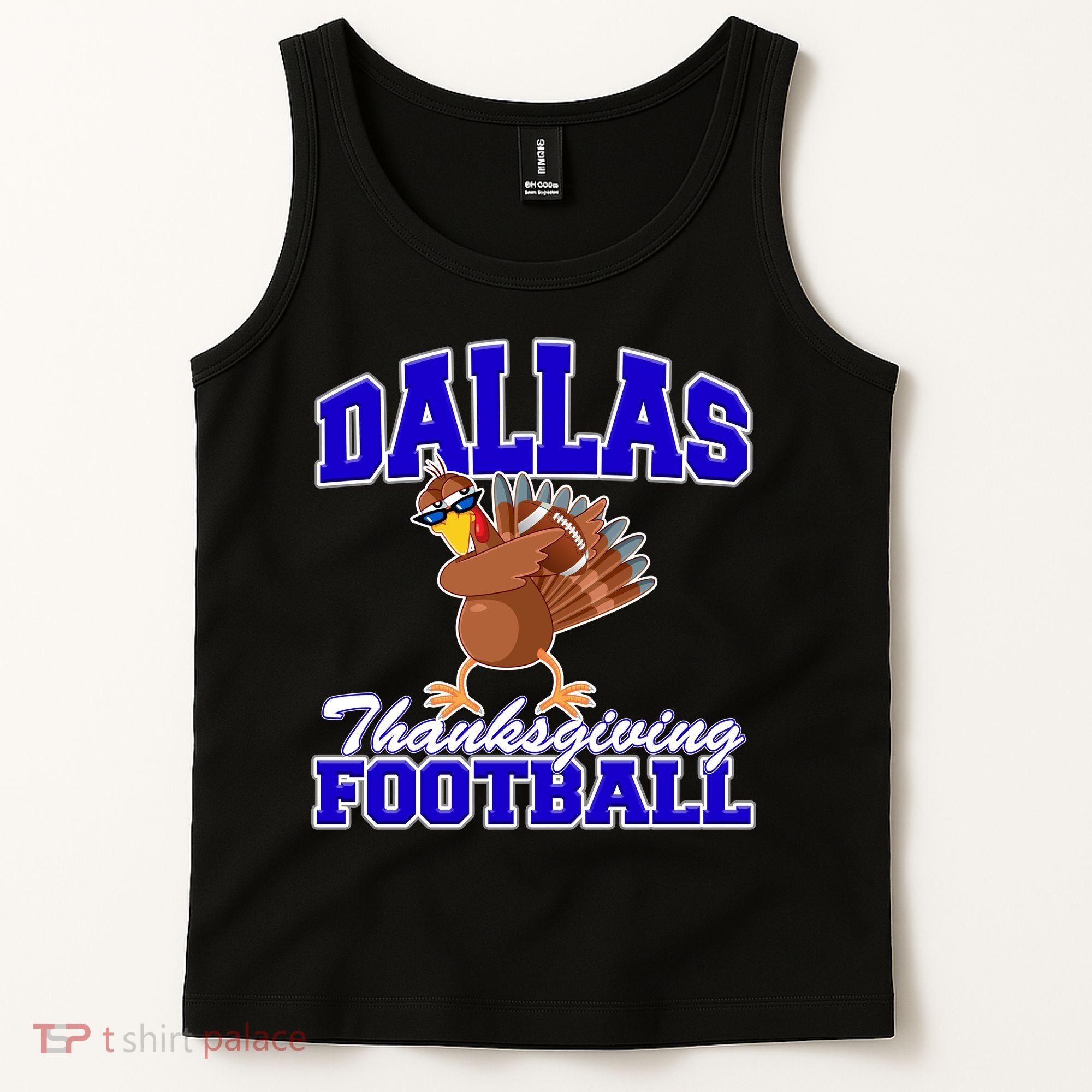 Dallas Thanksgiving Football Funny Dabbing Turkey Tank Top