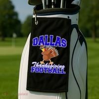 Dallas Thanksgiving Football Funny Dabbing Turkey Golf Towel thumb 2
